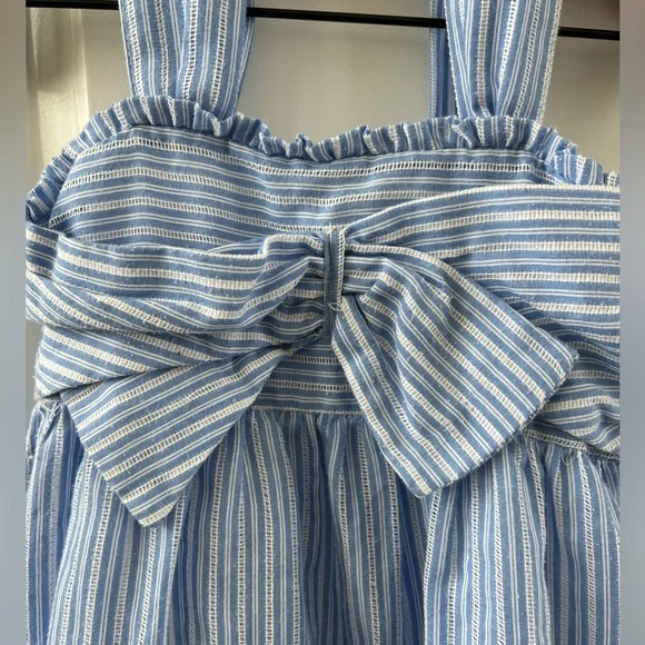 Mayoral Girls Blue & White Stripe Bow Dress Sz 3 - Picture 4 of 8